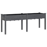 Vidaxx jardinière avec doublure 203x53x76 cm bois de pin massif gris