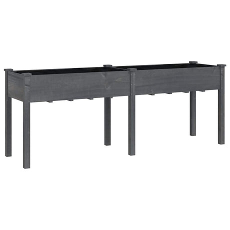 Vidaxx jardinière avec doublure 203x53x76 cm bois de pin massif gris
