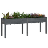 Vidaxx jardinière avec doublure 203x53x76 cm bois de pin massif gris