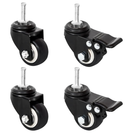 VidaXL Roues pour jardinière 4 pcs 8x3,5x8 cm fer noir