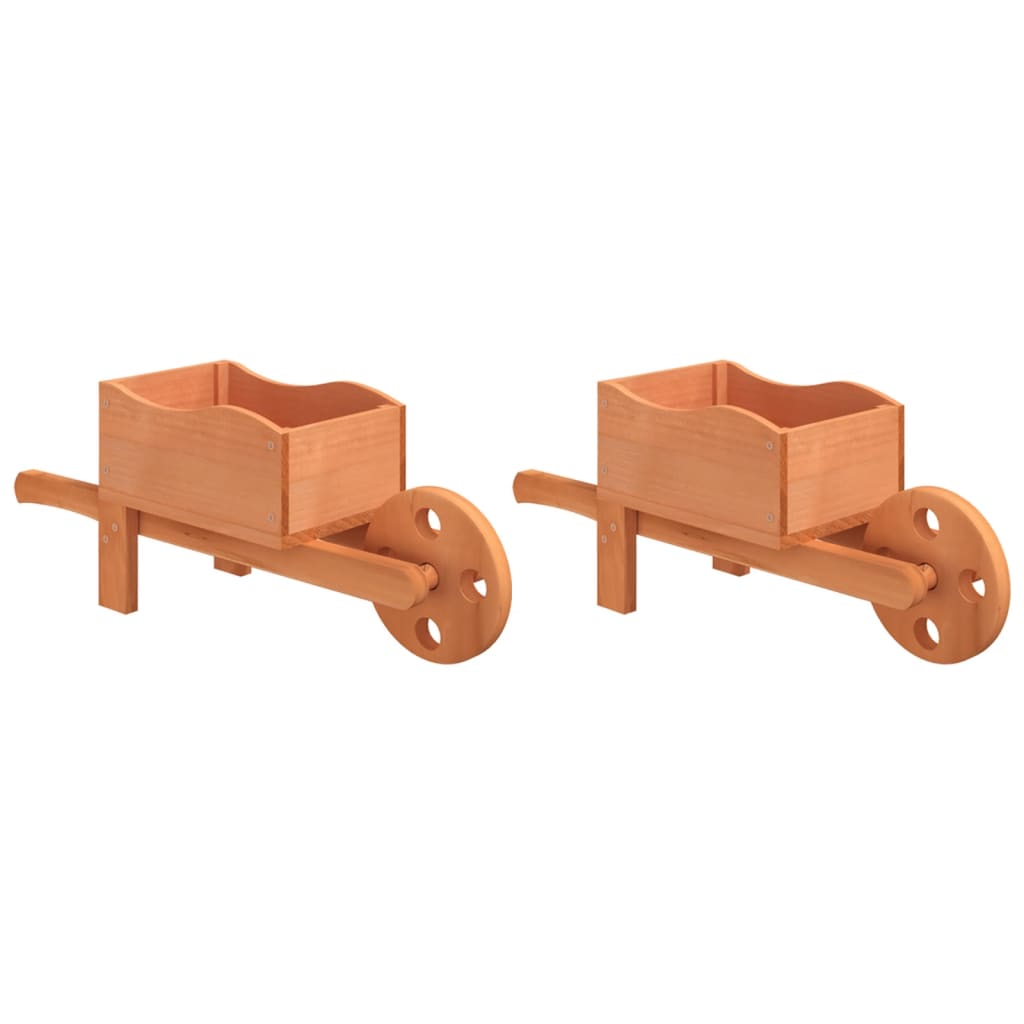 Vidaxx jardinières brouette 2 pcs 47x15x19 cm bois de pin massif