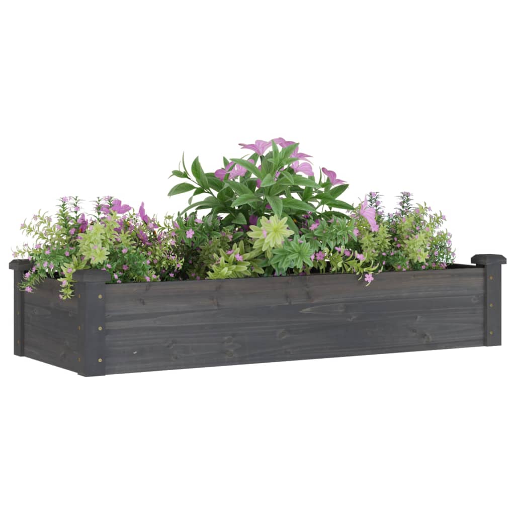 Vidaxl Planter uppvuxen med foder 120x45x25 cm Pure Wood Grey