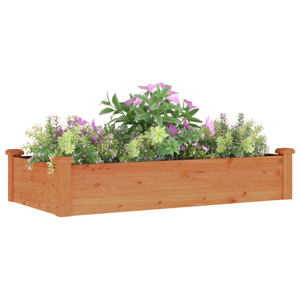 Vidaxl Planter uppvuxen med foder 120x60x25 cm Pine Brown Brown