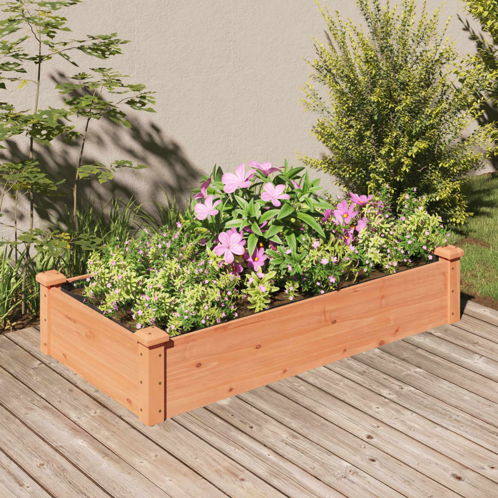 Vidaxx jardinière surélevée avec doublure 120x60x25 cm bois de pin marron