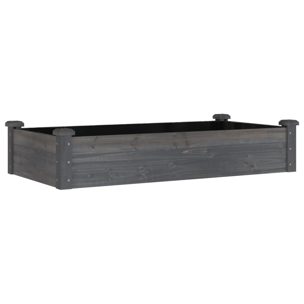 Planteur Vidaxl élevé avec une doublure 120x60x25 cm-bois gris