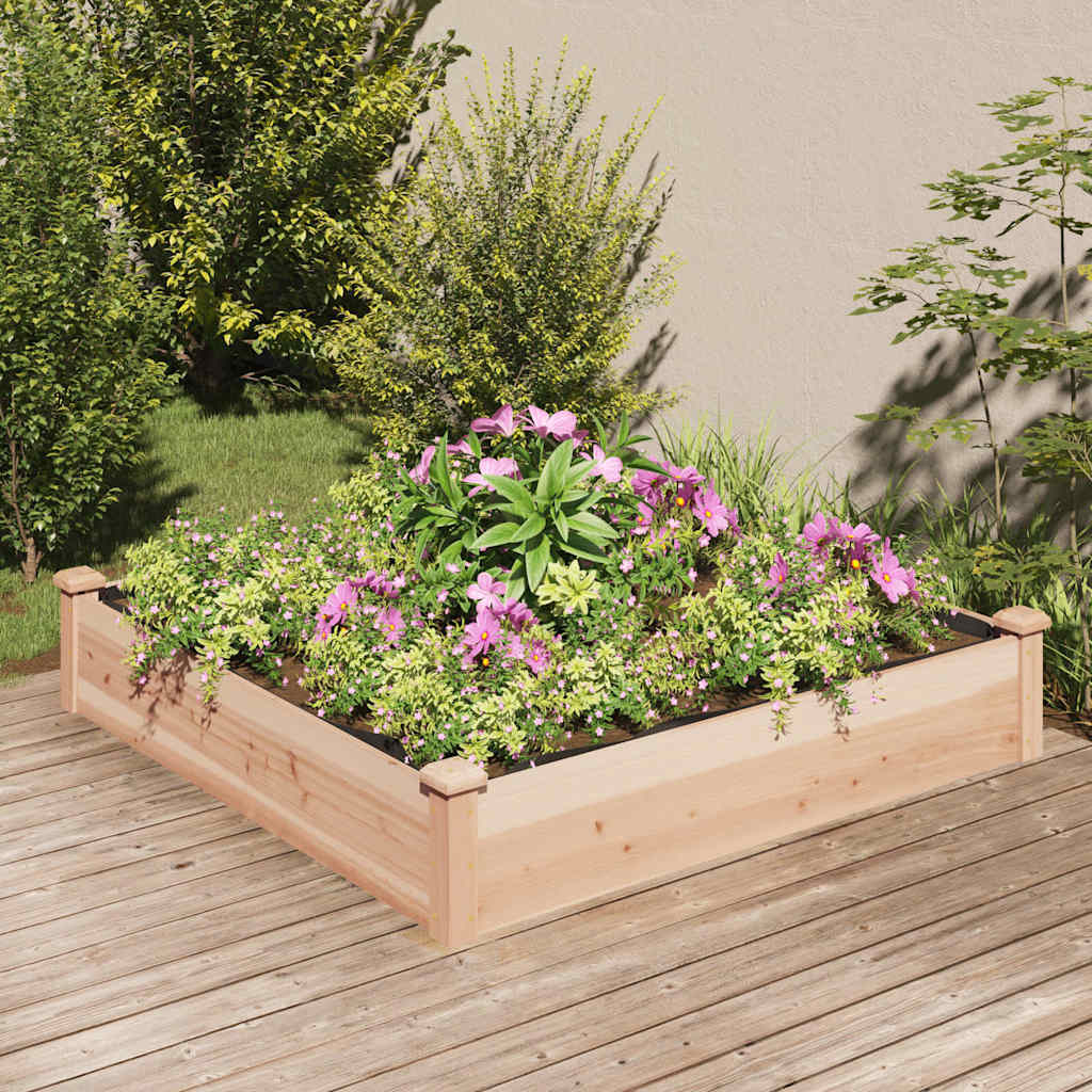 VidaXL jardinière surélevée avec doublure 120x120x25 cm bois de pin massif