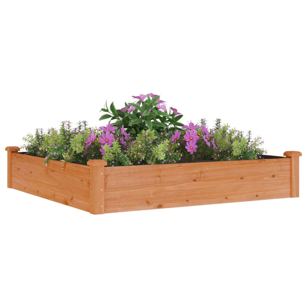 Vidaxx jardinière surélevée avec doublure 120x120x25 cm bois de pin marron