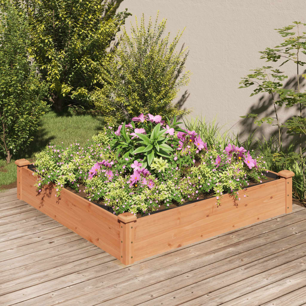 Vidaxx jardinière surélevée avec doublure 120x120x25 cm bois de pin marron