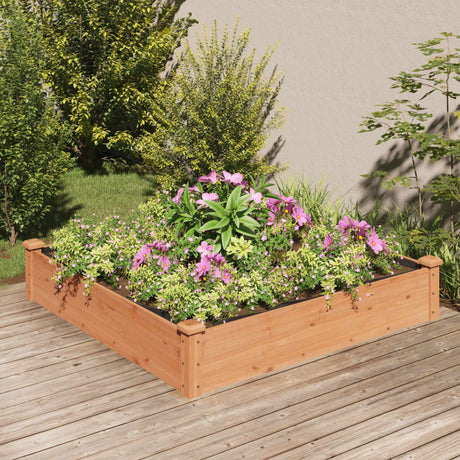 Vidaxx jardinière surélevée avec doublure 120x120x25 cm bois de pin marron