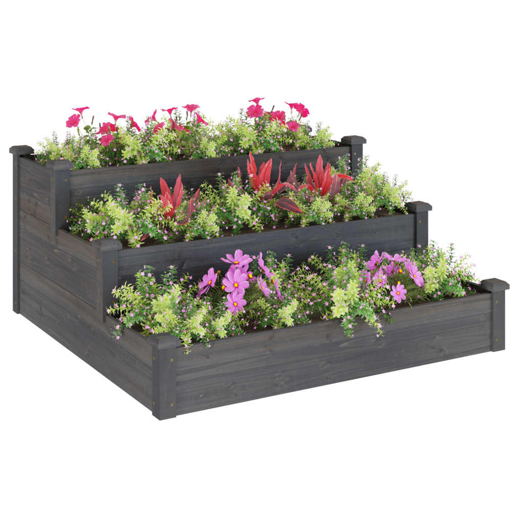 Vidaxl Planter höjde 120x120x56 cm fast tallgrå grå