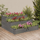 Vidaxx jardinière surélevée 120x120x56 cm bois de pin massif gris