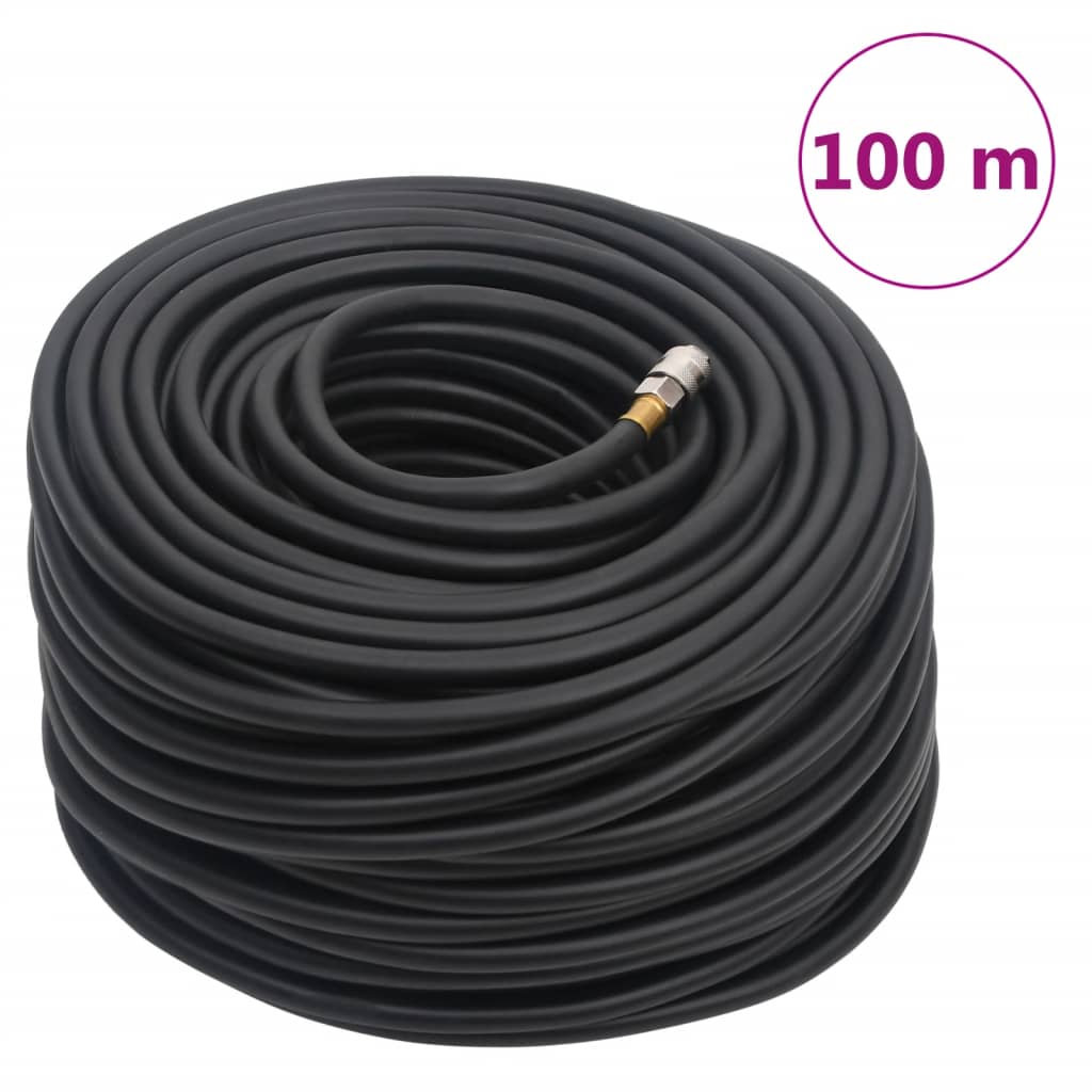 VidaXL Tuyau d'air hybride 0,6'' 100 m caoutchouc et PVC noir