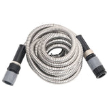 Vidaxl tuyau d'arrosage avec tête de pulvérisation 0,6'' 22,5 m acier inoxydable argent