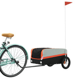 Vidaxl Bicycle Trailer 30 kg de fer noir et orange