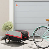 Trailer per biciclette Vidaxl 30 kg di ferro nero e rosso