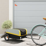 Vidaxl Bicycle Trailer 30 kg di ferro nero e giallo