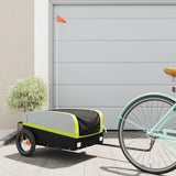 Vidaxl fietstrailer 30 kg ijzer zwart en groen