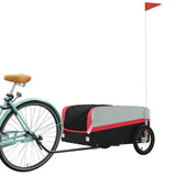 Vidaxl fietstrailer 45 kg ijzer zwart en rood