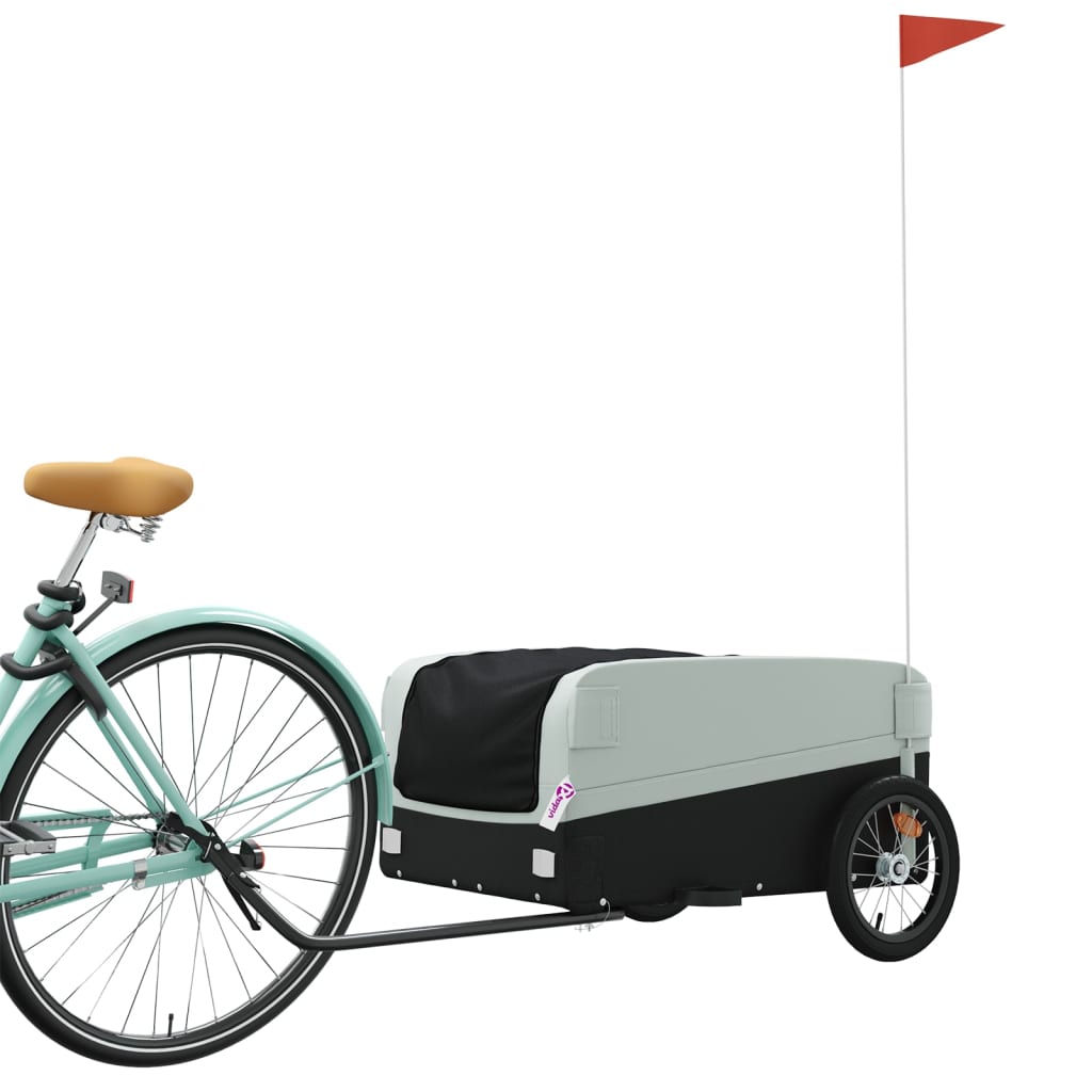 Vidaxl bicycle trailer 45 kg iron black and gray