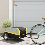 Vidaxl Bicycle Trailer 45 kg de fer noir et jaune