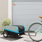 Vidaxl Bicycle Trailer 45 kg de fer noir et bleu