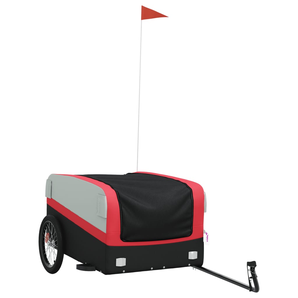 Vidaxl bicycle trailer 45 kg iron black and red