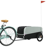 Vidaxl Bicycle Trailer 45 kg de fer noir et gris