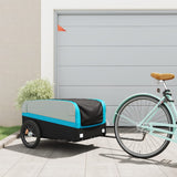 TRAILER VIDAXL BICYCLE 45 kg di ferro nero e blu