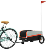 VidaXL remorque à vélo 30 kg fer noir et orange