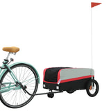 Vidaxl Bicycle Trailer 30 kg de fer noir et rouge