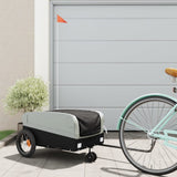 Vidaxxl remorque à vélo 30 kg fer noir et gris