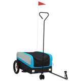 VidaXL remorque à vélo 30 kg fer noir et bleu