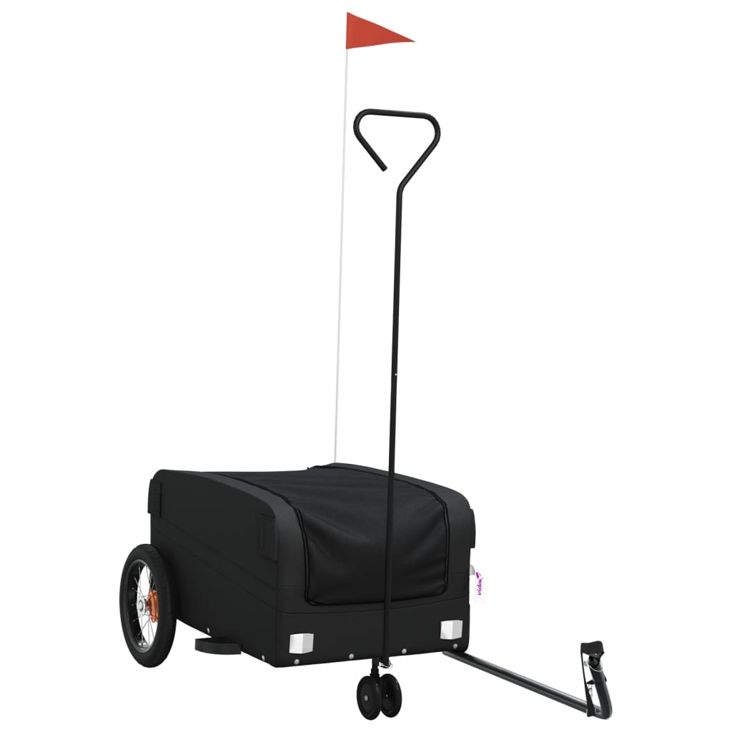 VidaXL remorque à vélo 30 kg fer noir