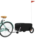 Vidaxl Bicycle Trailer 30 kg de fer noir