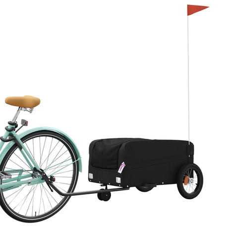 VidaXL remorque à vélo 30 kg fer noir