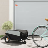 Vidaxl Bicycle Trailer 30 kg de fer noir