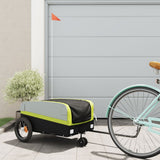 Vidaxxl remorque à vélo 30 kg fer noir et vert
