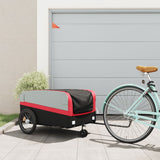 Vidaxl bicycle trailer 45 kg iron black and red