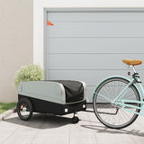 Vidaxl Bicycle Trailer 45 kg de fer noir et gris
