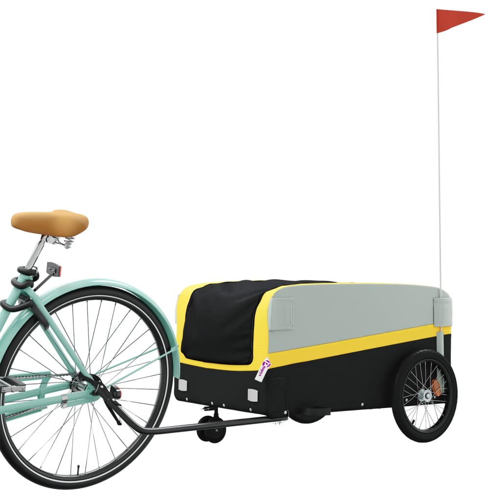 Vidaxl Bicycle Trailer 45 kg železa černá a žlutá