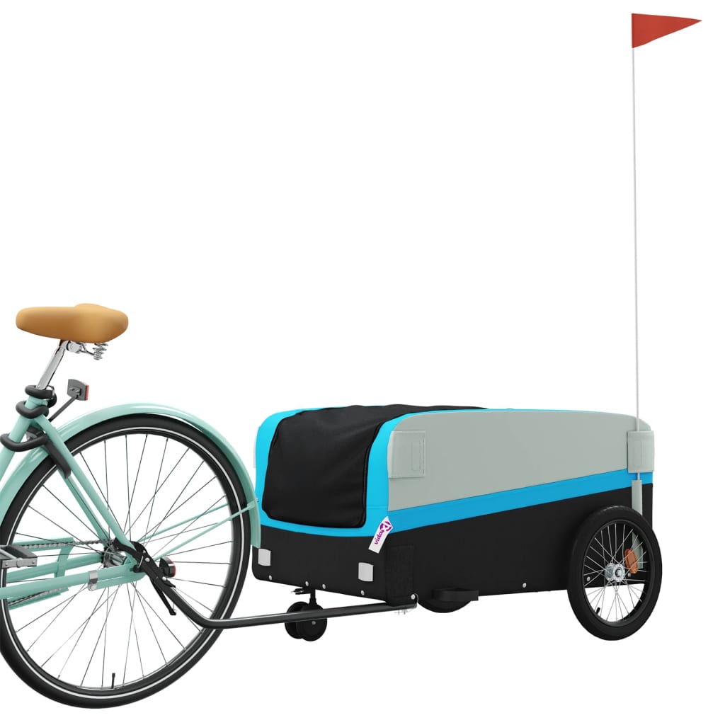 Vidaxl Bicycle Trailer 45 kg de fer noir et bleu