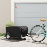 Vidaxl fietstrailer 45 kg ijzer zwart