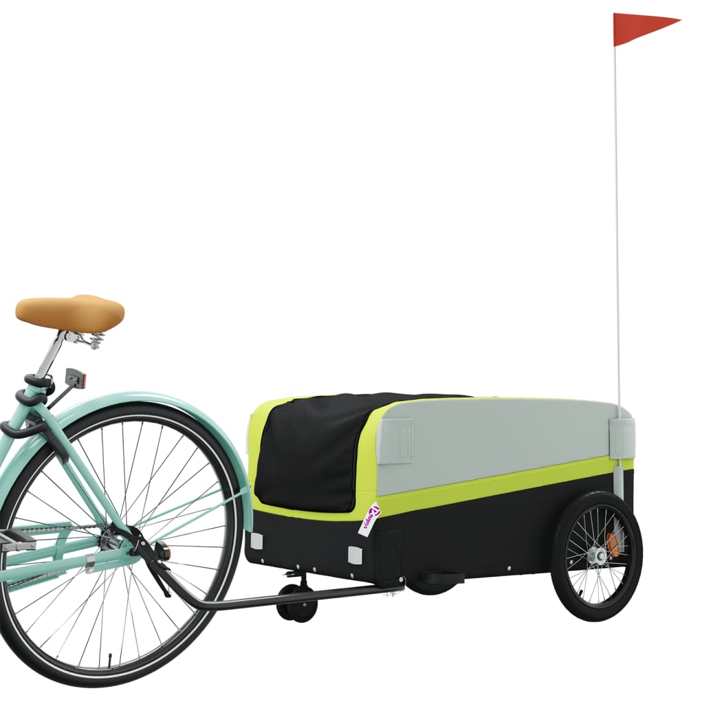 TRAILER VIDAXL BICYCLE 45 kg di ferro nero e verde