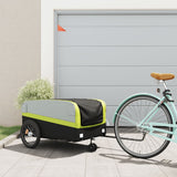 Vidaxl Bicycle Trailer 45 kg de fer noir et vert