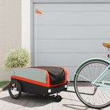 Vidaxl Bicycle Trailer 45 kg de fer noir et orange