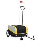 Vidaxxl remorque à vélo 45 kg fer noir et jaune