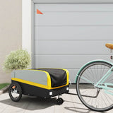 Vidaxxl remorque à vélo 45 kg fer noir et jaune