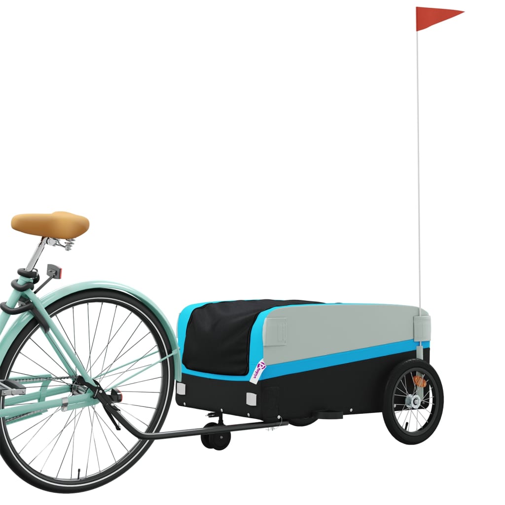 TRAILER VIDAXL BICYCLE 45 kg di ferro nero e blu