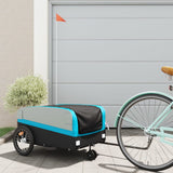 Vidaxl Bicycle Trailer 45 kg de fer noir et bleu