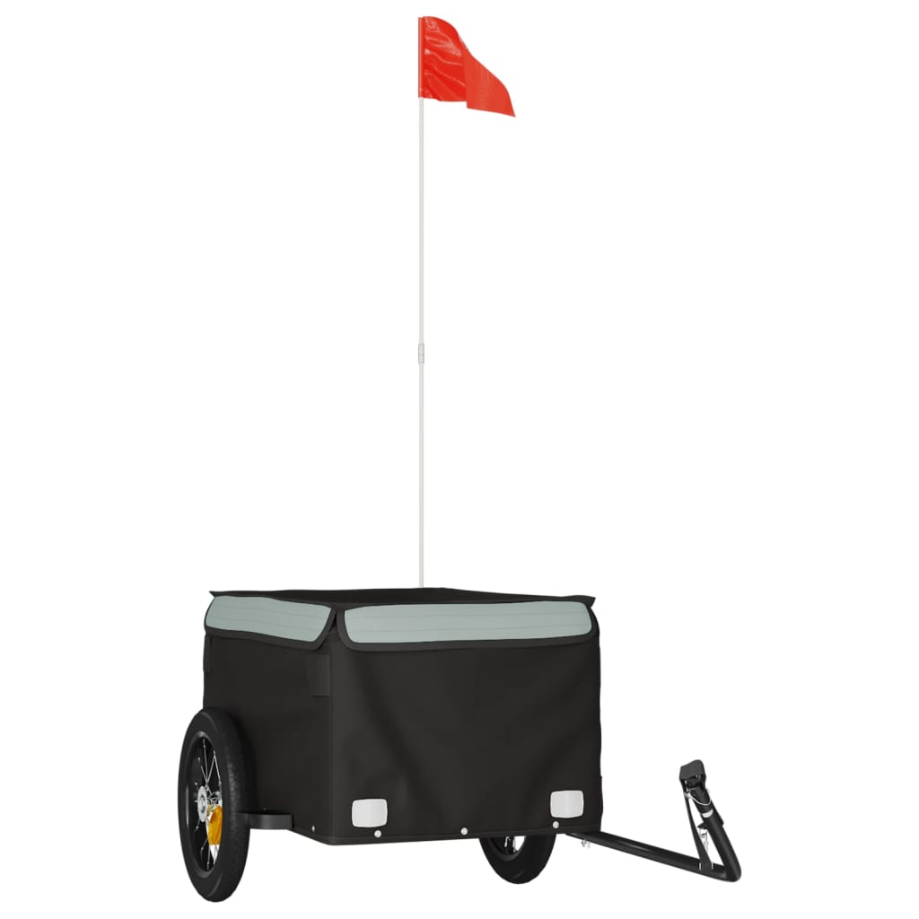 Vidaxl Bicycle Trailer 30 kg di ferro nero e grigio